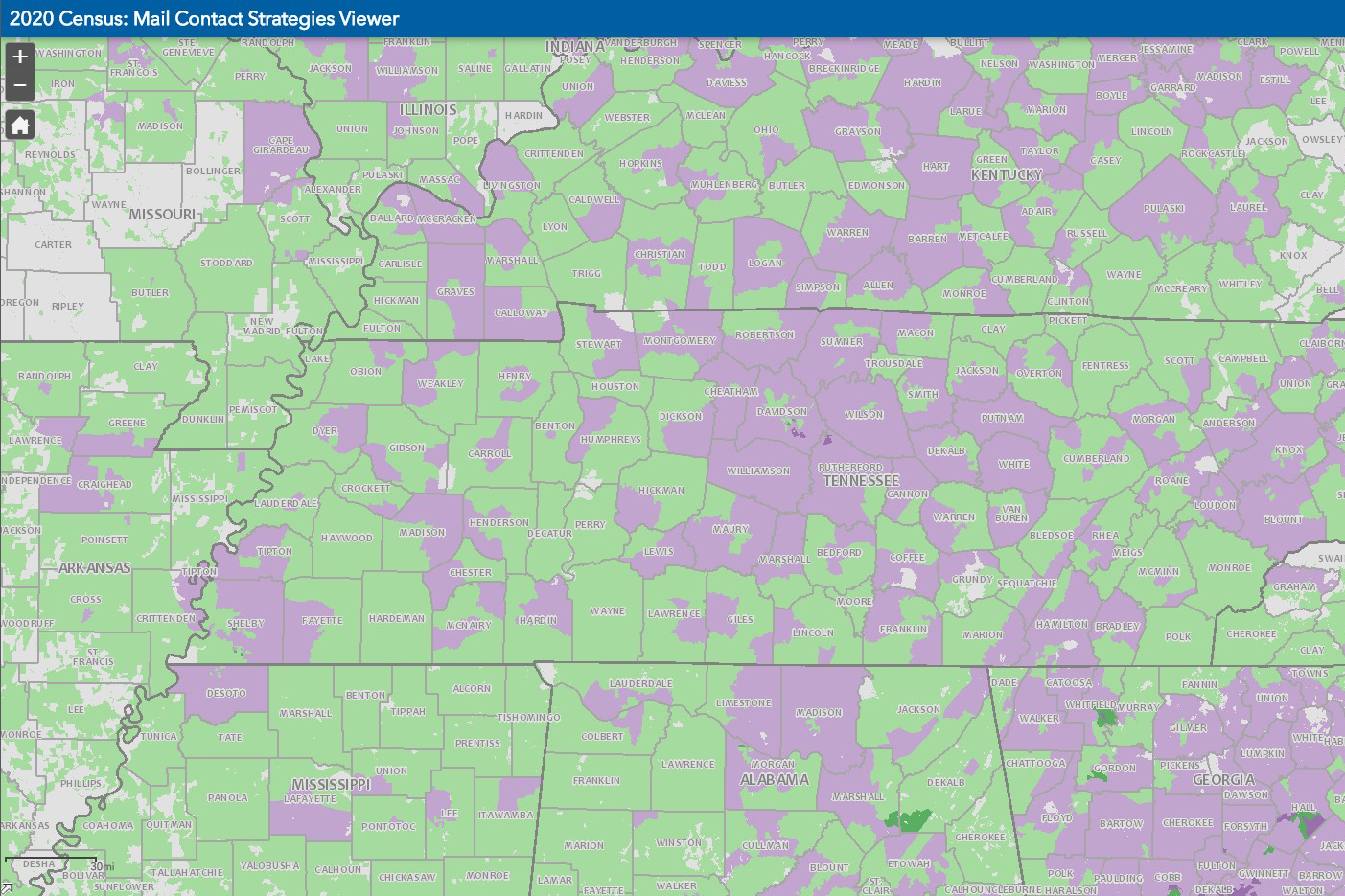 or paper? 2020 Census Mail contact strategies viewer