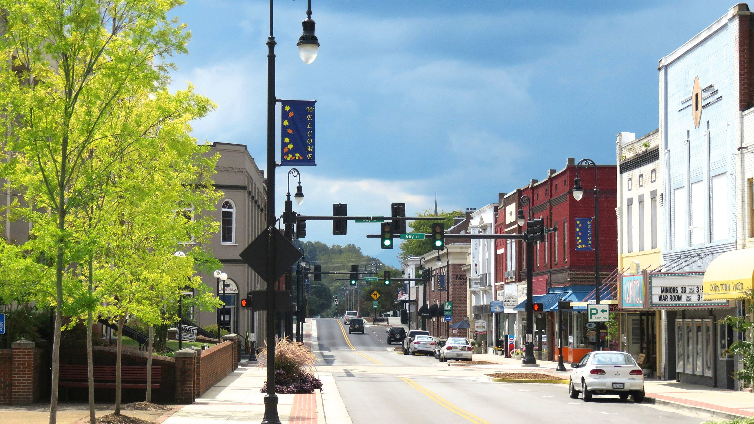 Photo of Main Street in downtown Erwin, TN